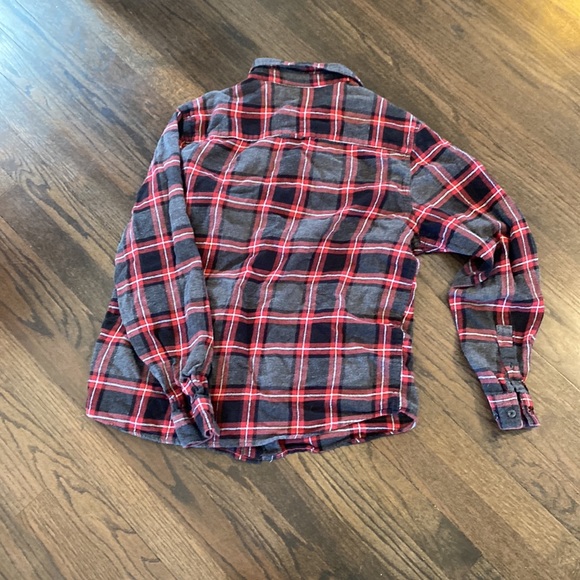 Fission Black Red Gray Flannel Shirt Large L VGUC - Picture 6 of 6